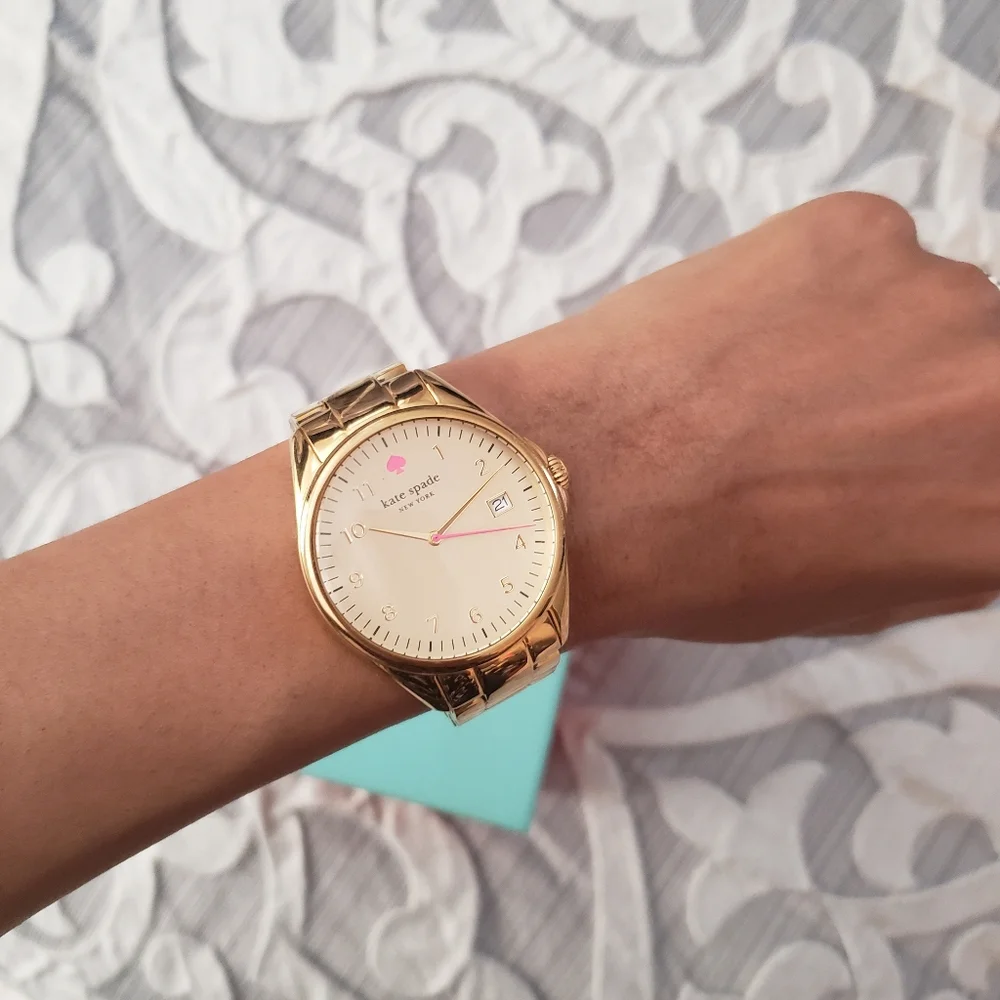 kate spade gold tone women's bracelet watch with cream dial - Picture 3 of 4